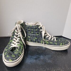 Vans Comfy Cush Green Cheetah Print High Top Sneakers